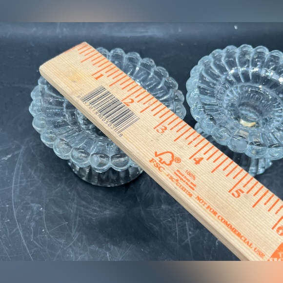 PartyLite CRYSTAL Votive/Taper Candlestick Holders 3'Round 2'T Reversable Set - Picture 9 of 16